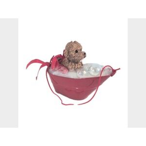 Vintage Christmas Ornament, Puppy Dog in Bubble Bath San Francisco Music Box Co
